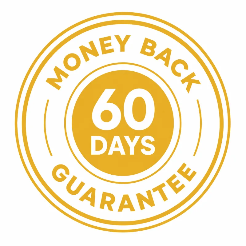 60-day money back guarantee seal